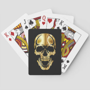 Cool Amazing Great Black Gold Skull     Playing Cards