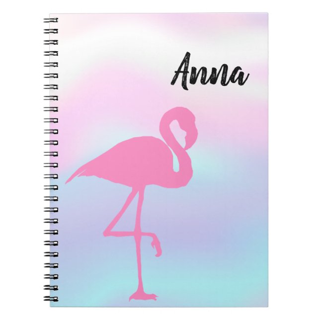 Cool Amazing Holographic, Pink Flamingo Notebook (Front)