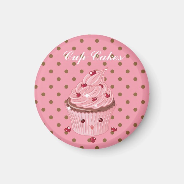 Cool, Amazing Pink Cup Cakes Magnet (Front)