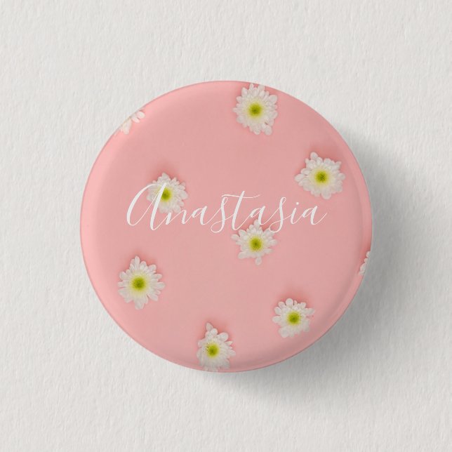 Cool, Amazing Pink Flowers 1 Inch Round Button (Front)