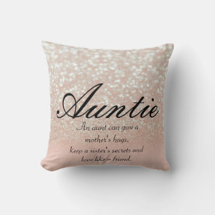 Cool, Amazing, Pink Sparkly Auntie Throw Pillow