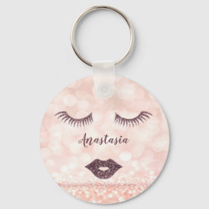 Cool, Amazing, Pink Sparkly Face Keychain