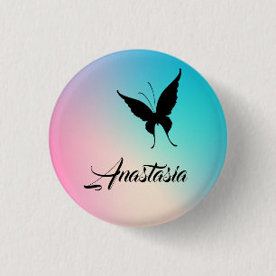 Cool, Amazing, Rainbow Buterfly 1 Inch Round Button
