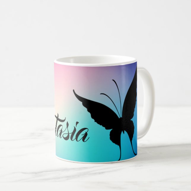 Cool, Amazing, Rainbow Buterfly Coffee Mug (Front Right)