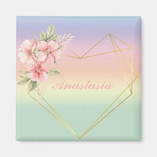 Cool, Amazing, Rainbow Heart whit your name Magnet