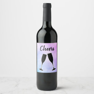 Cool Amazing Trendy Purple with your name Wine Label
