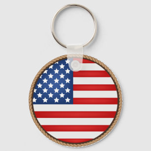 Cool American Flag Keychain