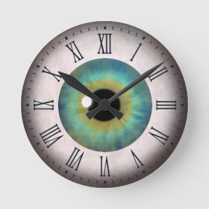 Cool amusant Bleu Oeil Oeil Romain Moyen Horloge r