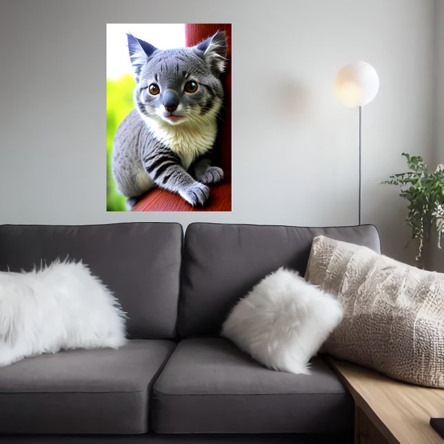 Cool and adorable Hybrid Cat Koala | AI Art Poster (Creator Uploaded)