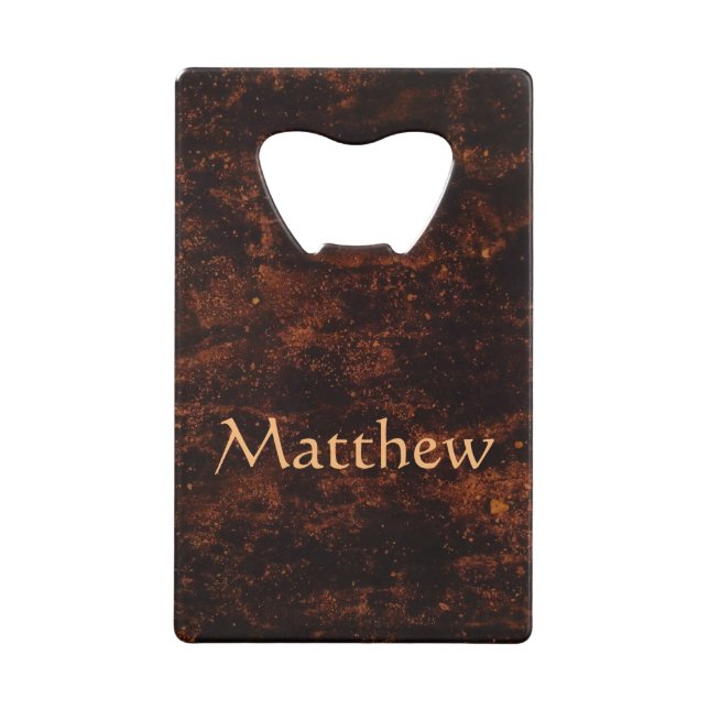 Cool and amazing Fiery Bronze Wallet Bottle Opener (Front)