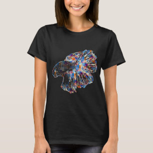 Cool And Awesome Betta Fish Geometric T-Shirt