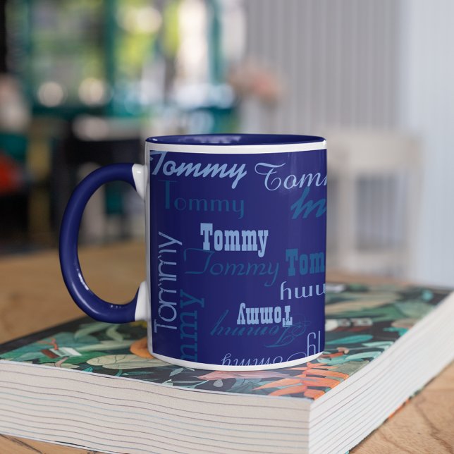Cool and Blue, Create Your Own Name Pattern Mug (Creator Uploaded)