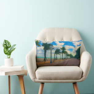 Cool and Breezy at Hollywood Beach Lumbar Pillow