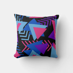 Cool and Colourful Geometric Shapes and Lines Throw Pillow