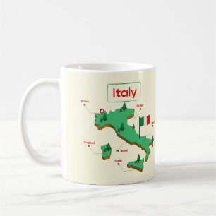 Cool and Colourful Italy Map Coffee Mug