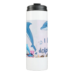 Cool and Colourful l Love Dolphins Quotes Name  Thermal Tumbler
