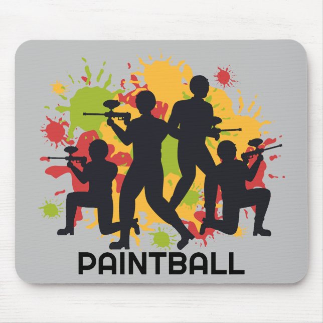 Cool and Colourful Paintball Scene Mouse Pad (Front)