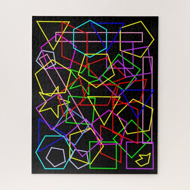 Cool and Colourful Rainbow of Shapes Jigsaw Puzzle (Vertical)