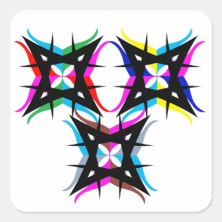 Cool and colourful sticker. square sticker