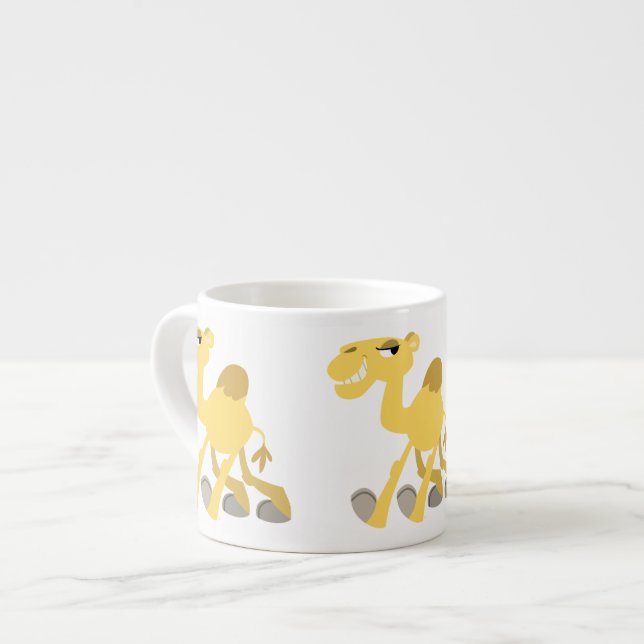 Cool and Cute Cartoon Camel Espresso Mug (Front Left)