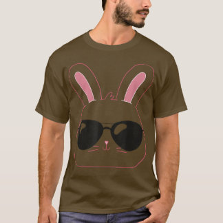 Cool and Cute Easter Bunny Face with Sunglasses  T-Shirt