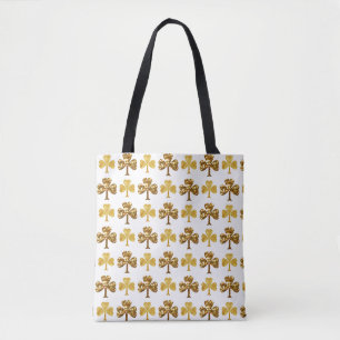 Cool and Elegant Gold Shamrock Pattern St. Patrick Tote Bag
