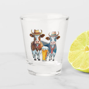 Cool and Fun Cows and Beer Shot Glasses! Glass