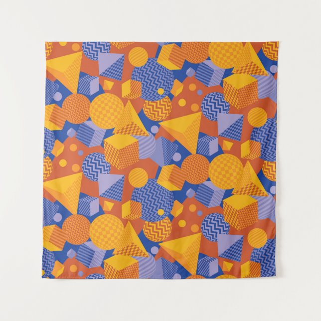 Cool and fun geometric seamless pattern tapestry (Front)