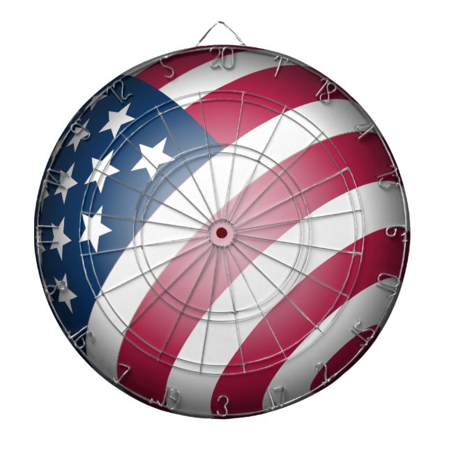 Cool and Fun Globe of Patriotic American Flag Dartboard (Front)