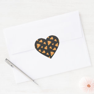 Cool and fun pizza slices pattern heart sticker