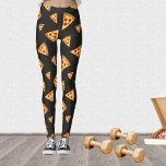 Cool and fun pizza slices pattern leggings<br><div class="desc">Cool,  fashionable,  elegant and unique all over print leggings. 
Cool and fun pizza slices pattern on dark grey. Juicy vector made pizza with crunchy crust,  cheese,  salami,  champignon mushrooms,  olives and a sprinkle of oregano.</div>