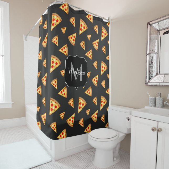 Cool and fun pizza slices pattern Monogram (In Situ)