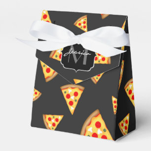 Cool and fun pizza slices pattern Monogram Favor Box