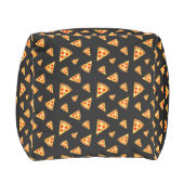 Cool and fun pizza slices pattern Monogram Pouf (Right)