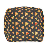 Cool and fun pizza slices pattern Monogram Pouf (Front)