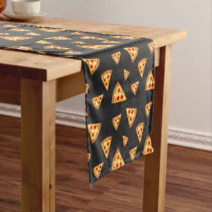Cool and fun pizza slices pattern short table runner