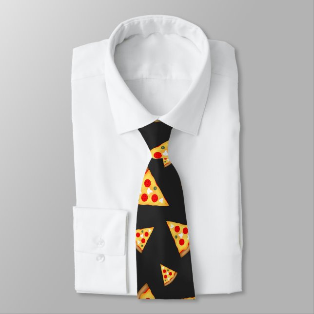 Cool and fun pizza slices pattern tie (Tied)