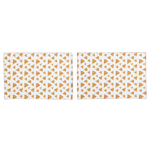 Cool and fun pizza slices pattern white pillowcase