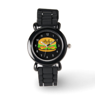 Cool and fun yummy burger Monogram and numbers  Watch