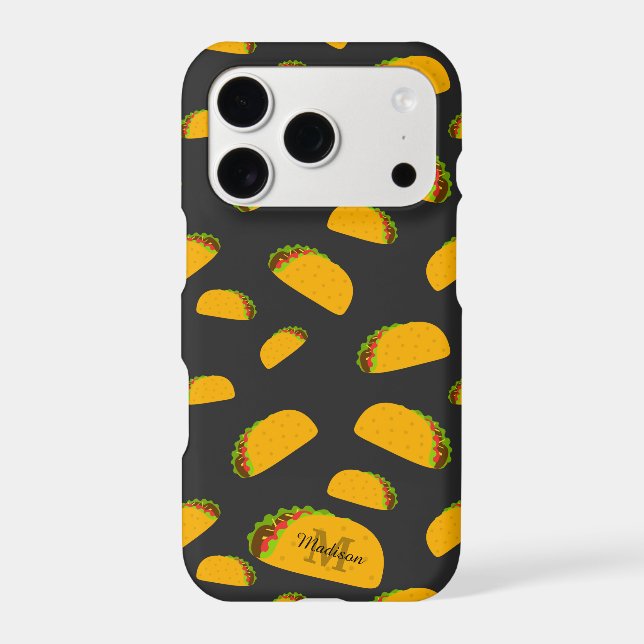 Cool and fun yummy taco pattern Monogram (Back)