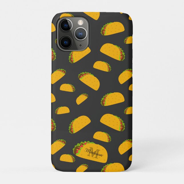 Cool and fun yummy taco pattern Monogram Case-Mate iPhone Case (Back)