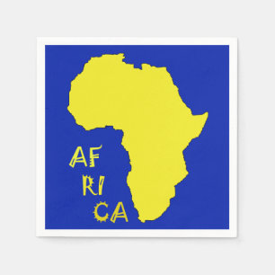 Cool and funky Yellow Africa Map Paper Napkin