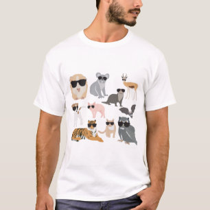 Cool and Funny Animals Wearing Sunglasses T-Shirt