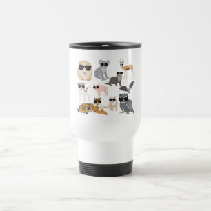 Cool and Funny Animals Wearing Sunglasses Travel Mug