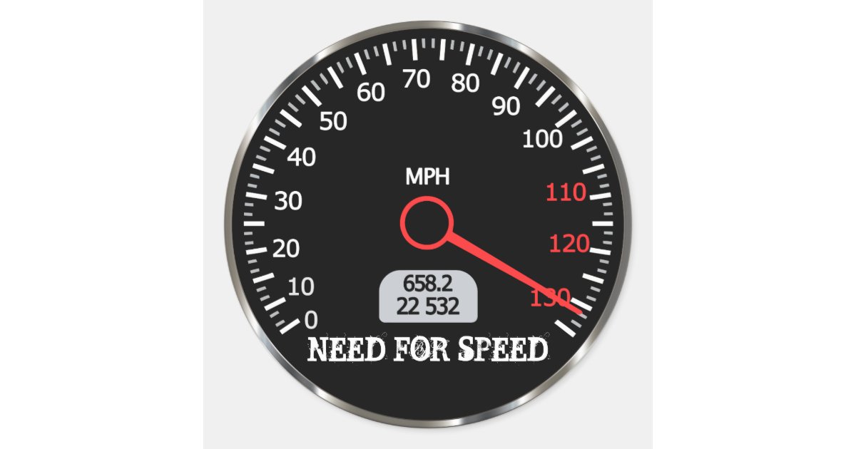 Cool And Funny Car Speedometer Classic Round Sticker Zazzle
