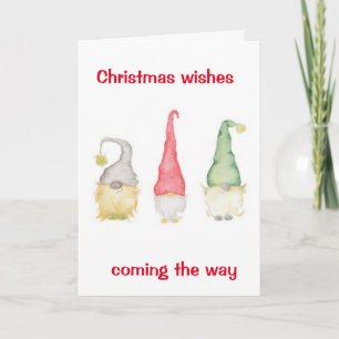 COOL AND MERRY GNOMES COMING YOUR WAY HOLIDAY CARD