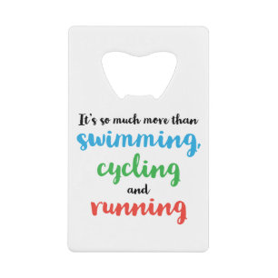 Cool and original Triathlon design for triathletes Credit Card Bottle Opener