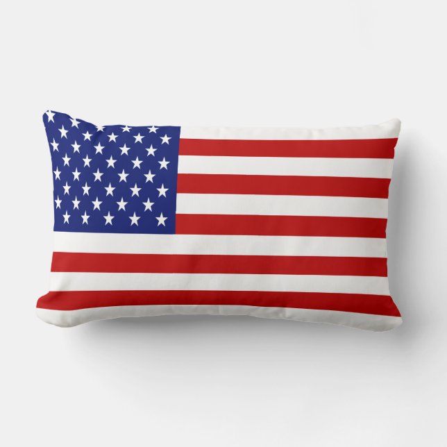 Cool and Patriotic American Flag Lumbar Pillow (Front)