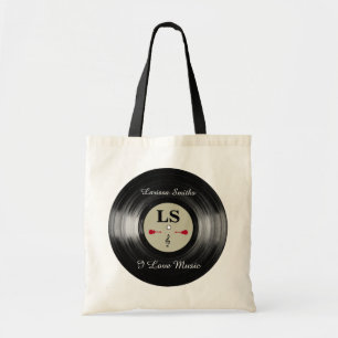 cool and personalized vinyl record tote bag