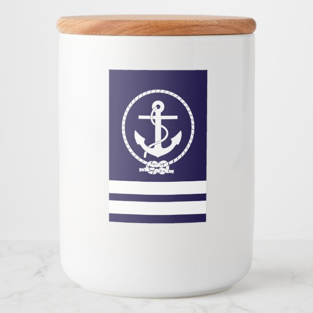 Cool and Stylish Nautical Theme Food Label (Front)